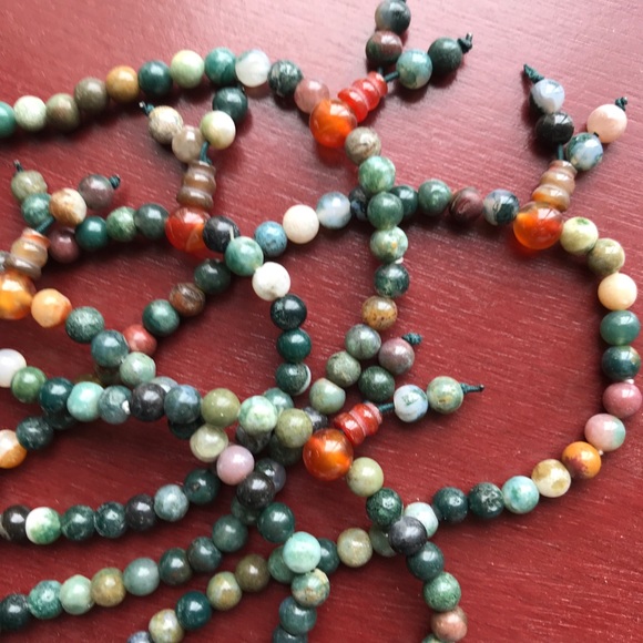 Mixed genuine Indian agate Mala necklace/bracelet - Picture 9 of 11